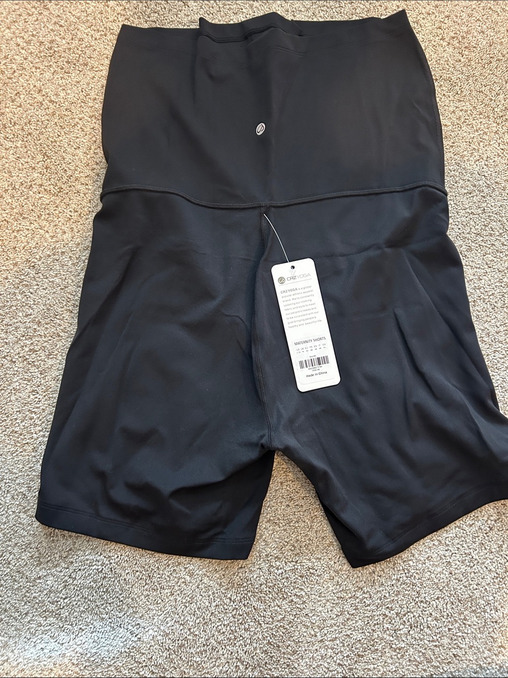CRZ YOGA maternity Black Athletic Compression Shorts